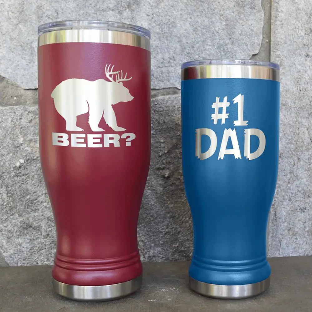 Personalized Maroon Pilsner Beer Insulated 20 Ounce Tumbler