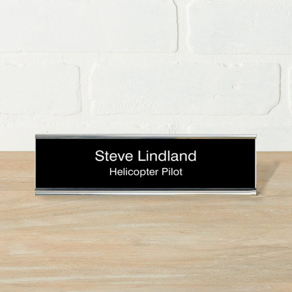 Plastic Desk Name Plate with Metal Holder Crystal Images, Inc.