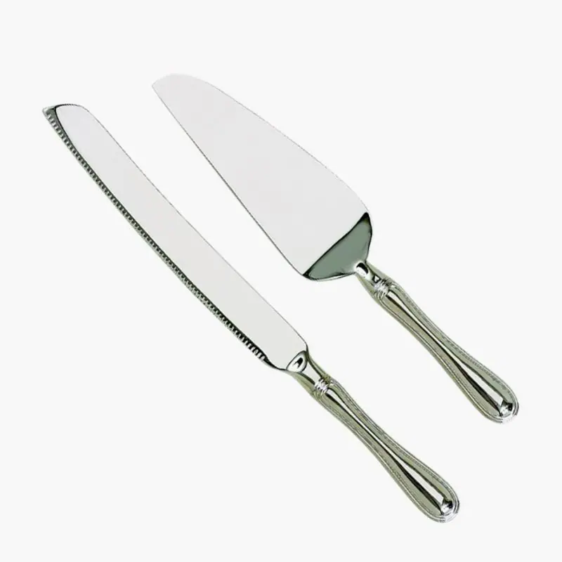 2 Set  Stainless Steel Knife and Server Party Favors With Handle