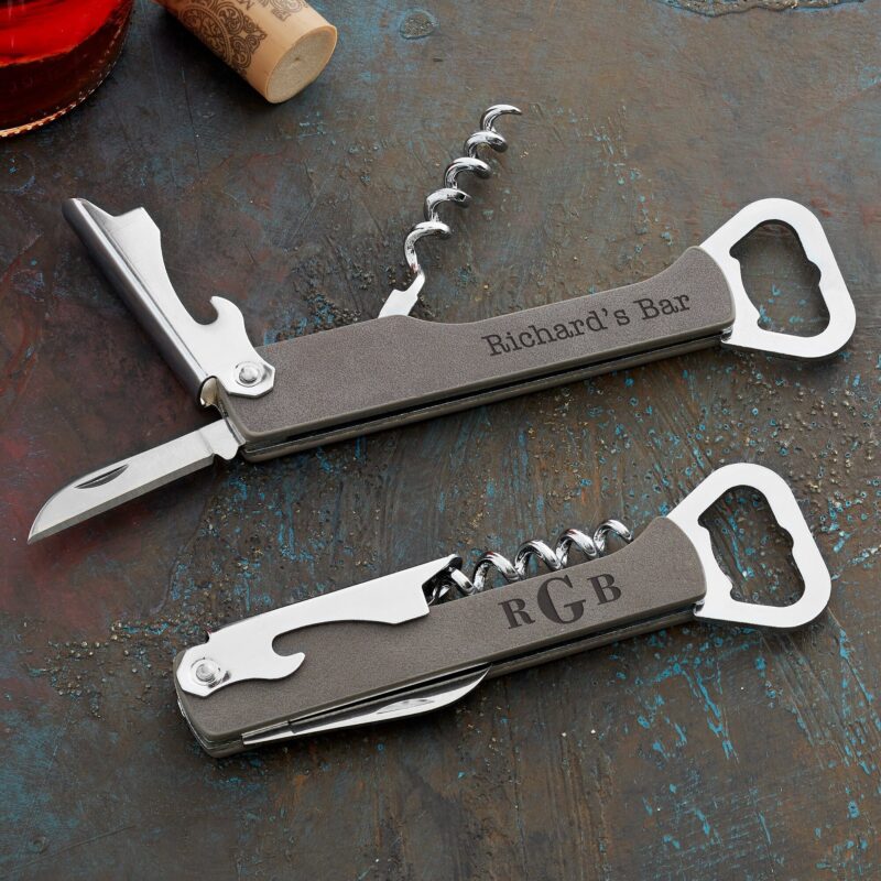 Engraved Leatherette Corkscrew Bottle Opener - Image 3