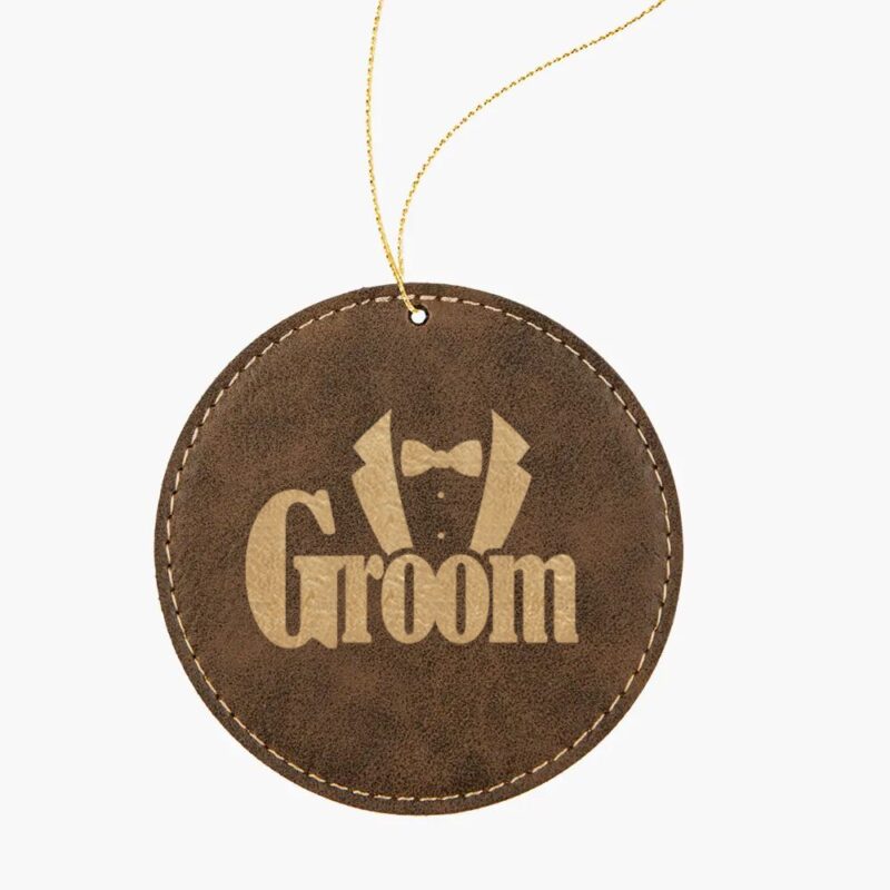 Personalized Leatherette Circle Ornament