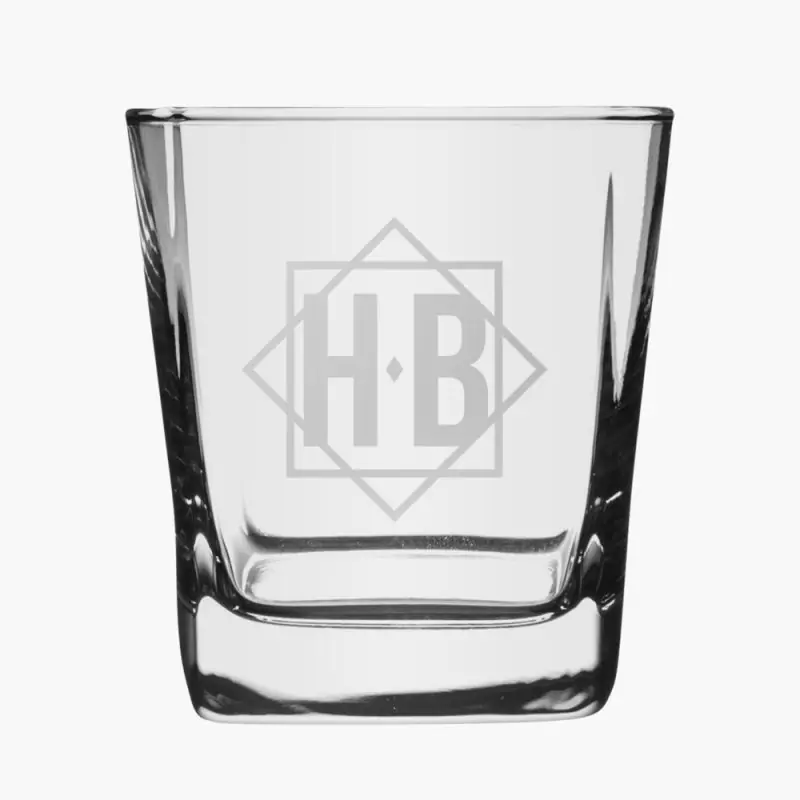 Personalized Rocks Glasses with Frosted Etched Bottom (Set of 2)