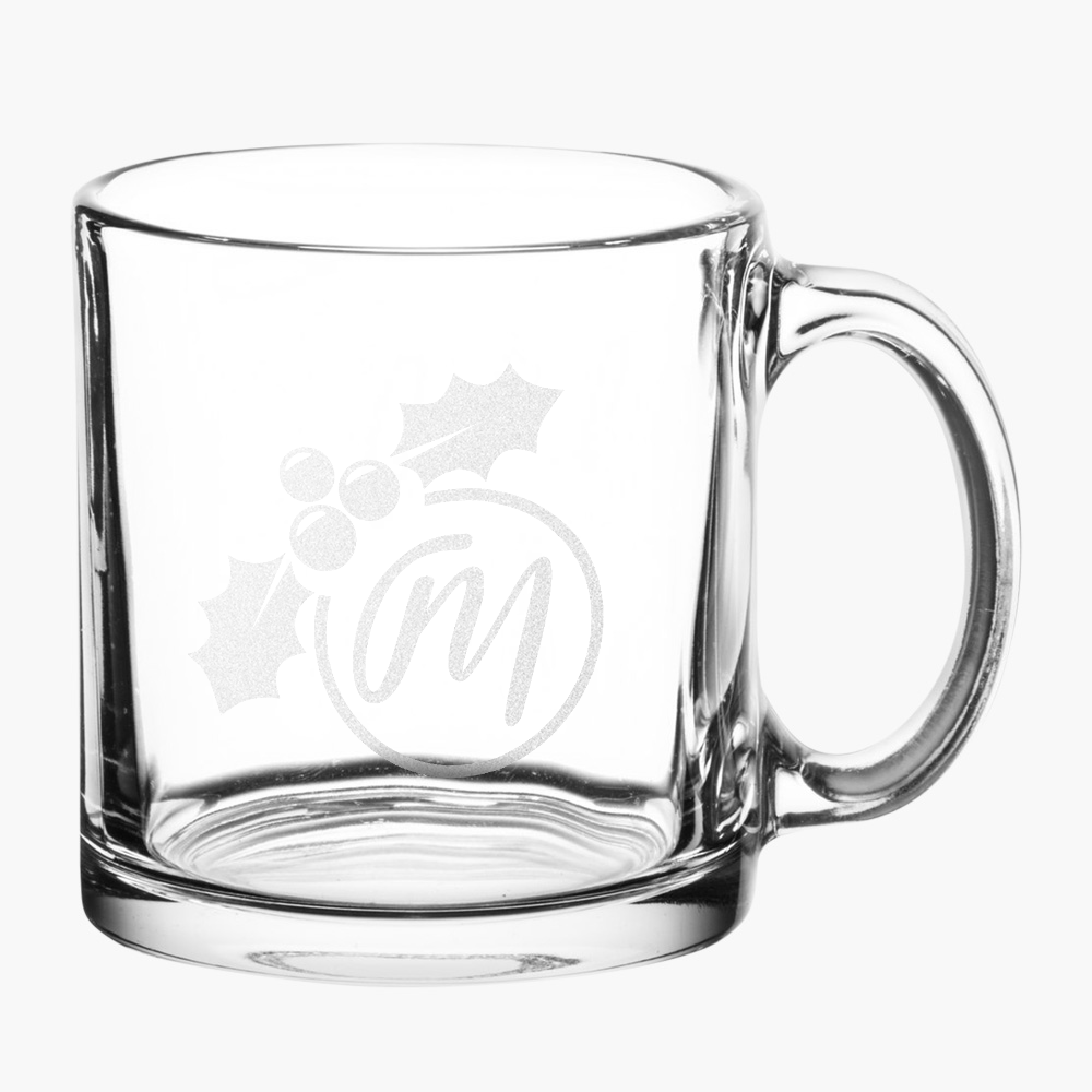 Glass Coffee Mug, Extra Large 16 Oz. Personalized, Engraved, Laser Etched  Monogram, Initials, or Inscription 