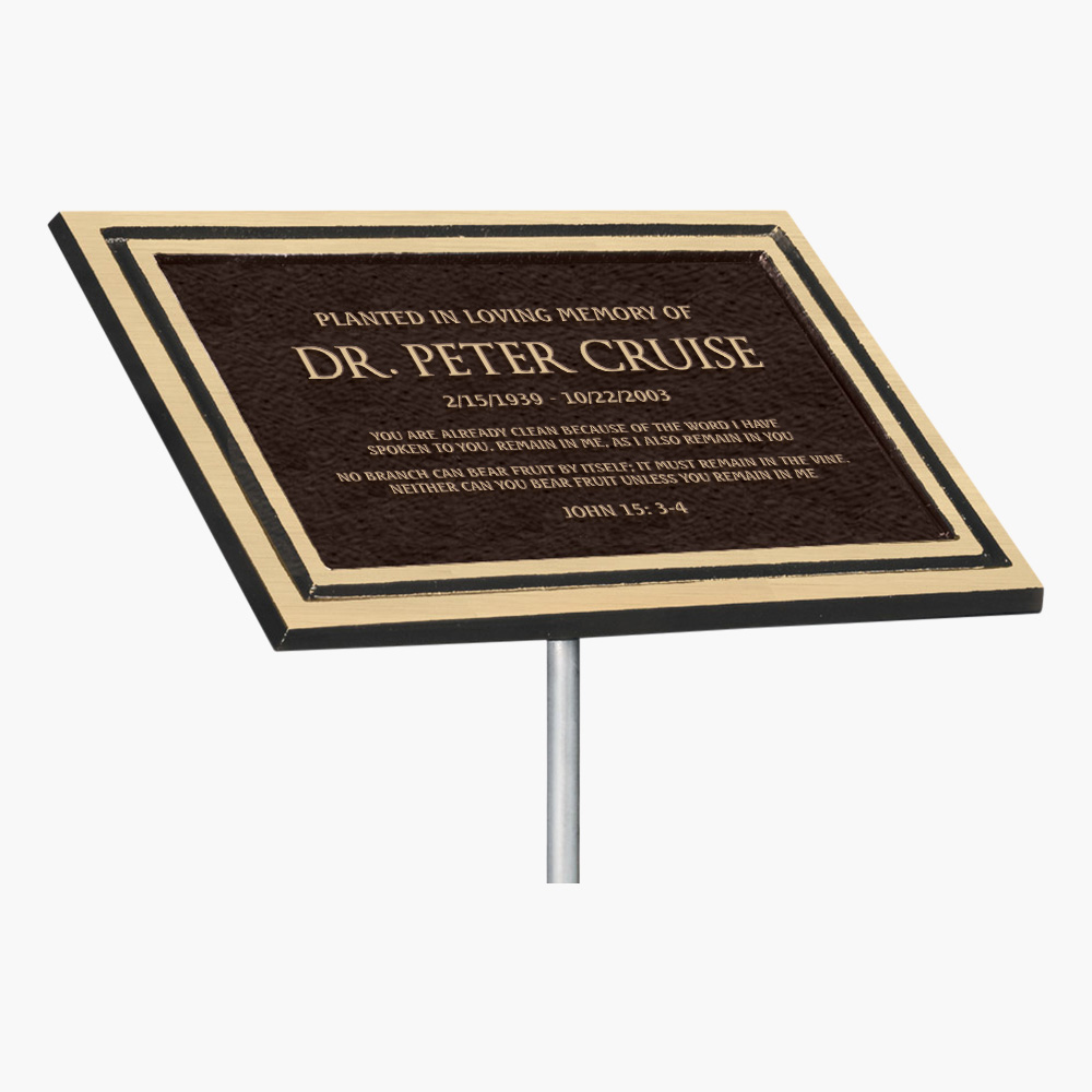 Outdoor Wall Plaque with Ground Stake